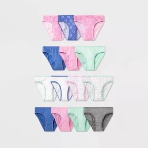 Size 12 Girls Cat & Jack Girls Bikini Briefs Multi-Color 14 Pack